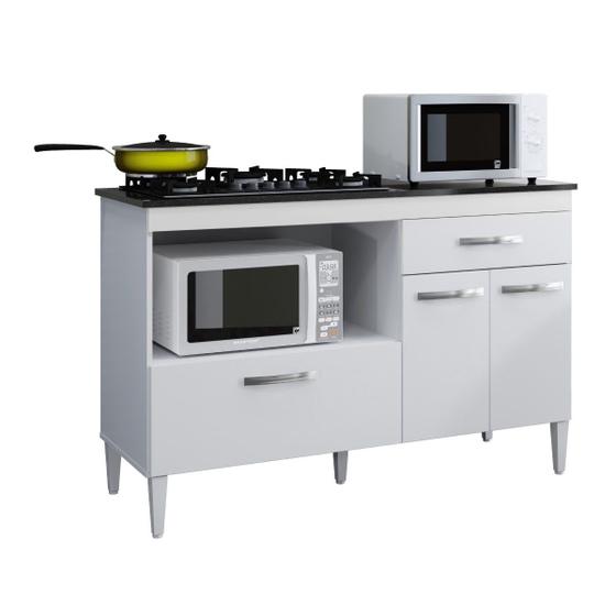 Balcão para Cooktop 5 Bocas 3 Portas 1 Gaveta Palace Kaiki Móveis Menor preço em Balcão para Cooktop 5 Bocas 3 Portas 1 Gaveta Palace Kaiki Móveis