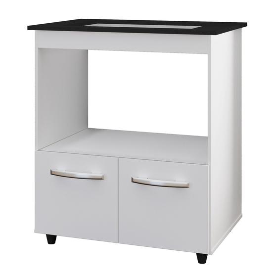 Imagem de Balcão para Cooktop Elisa 5 Bocas com 2 Portas Branco - Moblis
