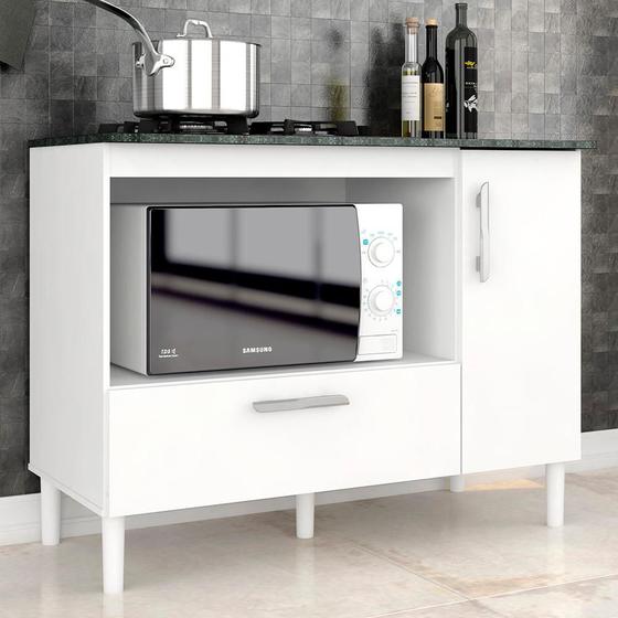 Balcão Para Cooktop Mila 1 Pt 1 Gav Branco - Móveis Arapongas Menor preço em Balcão Para Cooktop Mila 1 Pt 1 Gav Branco - Móveis Arapongas