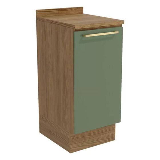 Imagem de Balcão Para Cozinha Botanic Com 1 Porta 40cm Kappesberg Nogueira Fosco Verde Oliva