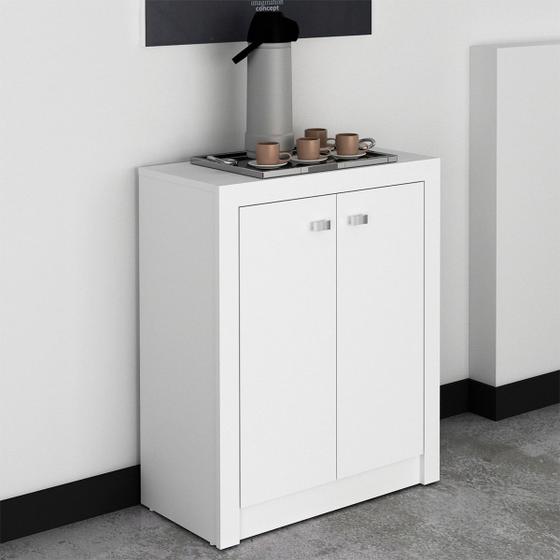 Imagem de Balcão Para Escritório com 2 Portas Branco Tecnomobil