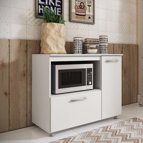 Imagem de Balcão para Forno Elétrico ou Microondas Branco Lilies Móveis