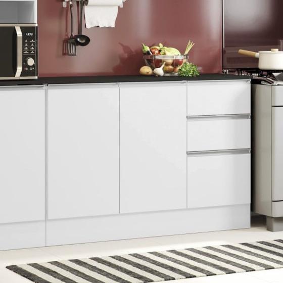 Balcão Para Pia Sem Tampo Organizador Cozinha 3 Portas 2 Gavetas Organizador Multiuso 120 cm Branco Menor preço em Balcão Para Pia Sem Tampo Organizador Cozinha 3 Portas 2 Gavetas Organizador Multiuso 120 cm Branco