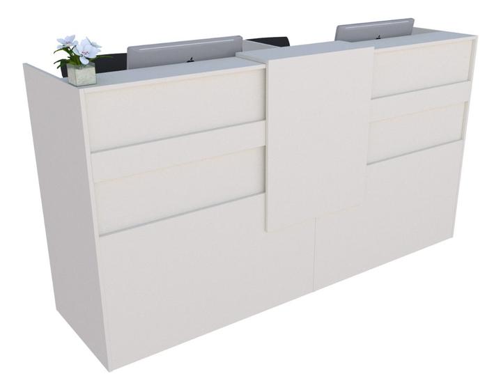 Imagem de Balcão Recepção Caixa 170cm Branco - Linha Premium - Mod 1.1