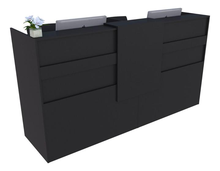 Imagem de Balcão Recepção Caixa 189cm Preto - Linha Premium - Mod 1.1