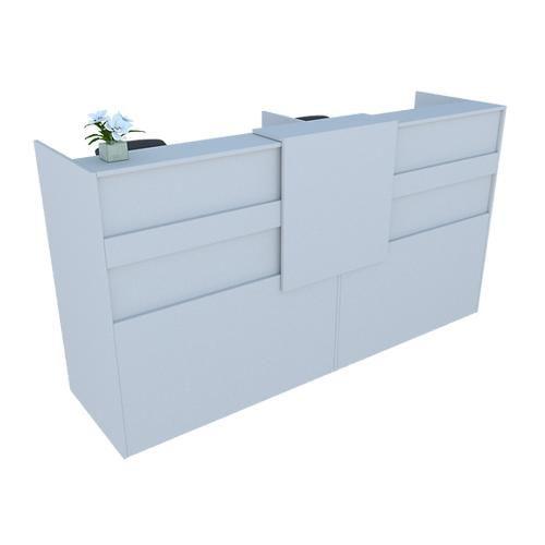 Imagem de Balcão Recepção Caixa 203cm Branco Alto Padrão 100%Mdf Modelo 1.1