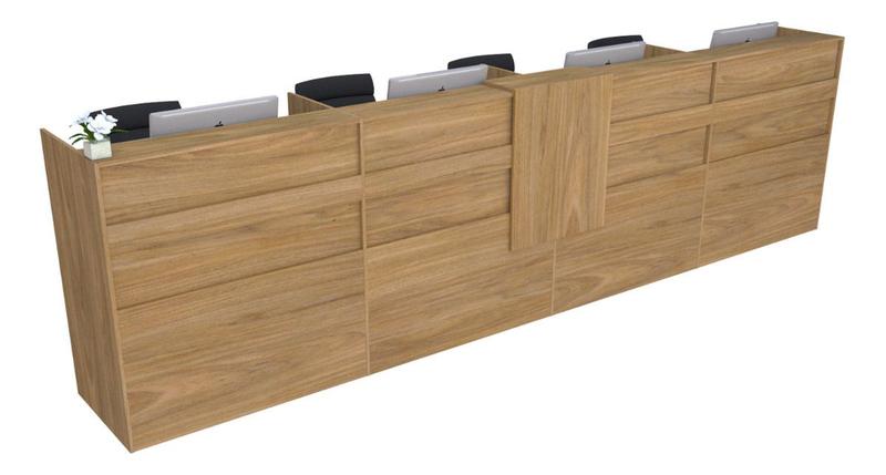 Imagem de Balcão Recepção Caixa 496cm Freijó Syncro - Linha Premium - Modelo 1.1