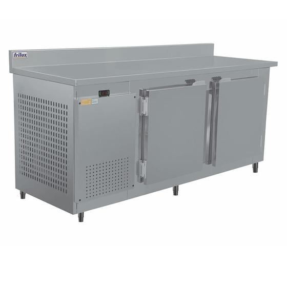 Imagem de Balcão Refrigerado de Encosto RF-038 Frilux - Ar Forçado Revestimento em Aço Inox +2º a +7ºC