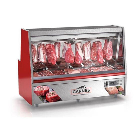 Imagem de Balcão Refrigerado GATS200DVM Vidro Curvo com Depósito 220V Vermelho - Gelopar