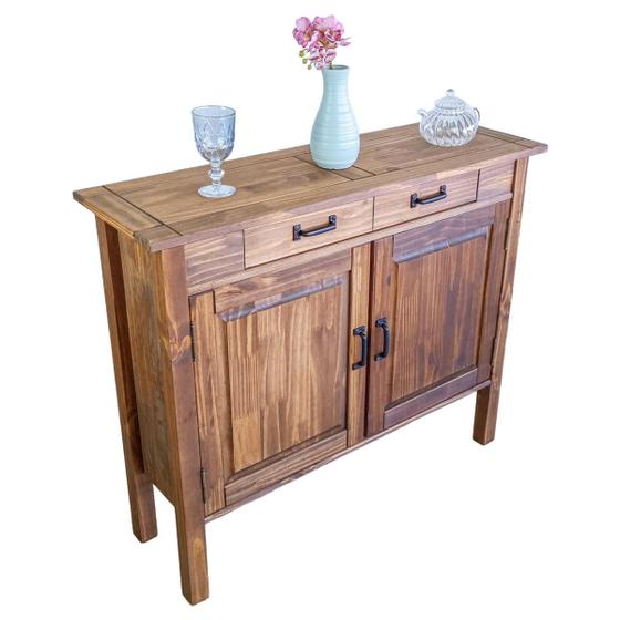 Balcão Retrô Aparador Buffet Multiuso Madeira Armário 2 Portas Cor Imbuia Sala Café Cantinho Cozinha - World Cadeiras Imagem de Balcão Retrô Aparador Buffet Multiuso Madeira Armário 2 Portas Cor Imbuia Sala Café Cantinho Cozinha
