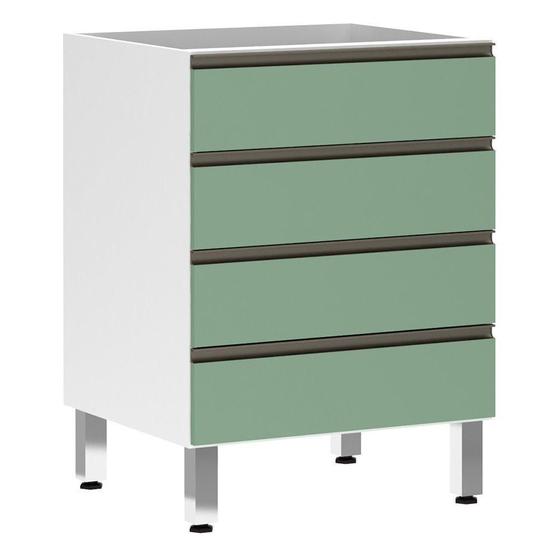 Imagem de Balcão Sem Tampo 60cm Branco Com Verde Jade