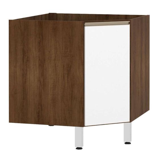 Imagem de Balcão Sem Tampo Canto Diagonal Jade Com Branco