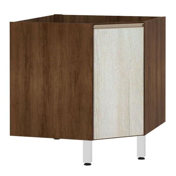 Imagem de Balcão Sem Tampo Canto Diagonal Jade Com Legno Crema