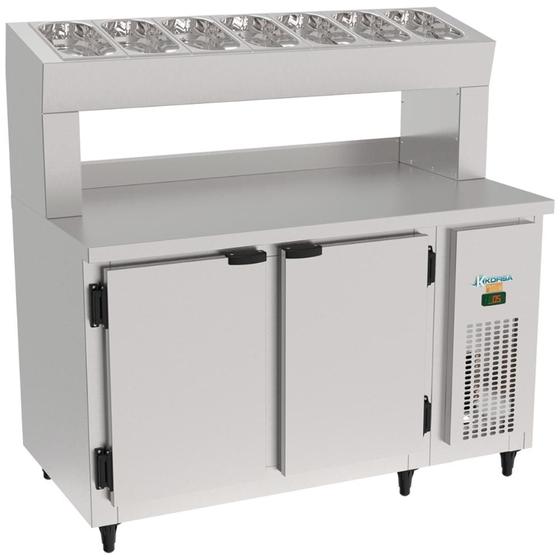 Imagem de Balcão Serviço Refrigerado Condimentador Inox 0 a +7C 390 Litros 1,35m - Kofisa