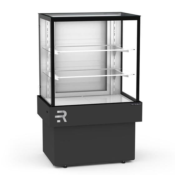 Imagem de Balcão Vitrine CVPRAF-750 Confeitaria Vanguard Plus Refrimate - Preta 75cm 3ºC à 10ºC Iluminação LED Vidros Temperados