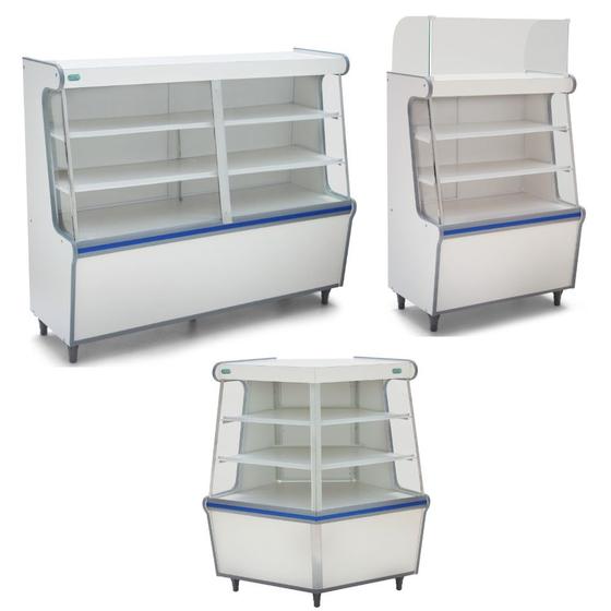 Balcão Vitrine Seco 1,20m Curvo E Caixa Atendimento Artlux Menor preço em Balcão Vitrine Seco 1,20m Curvo E Caixa Atendimento Artlux