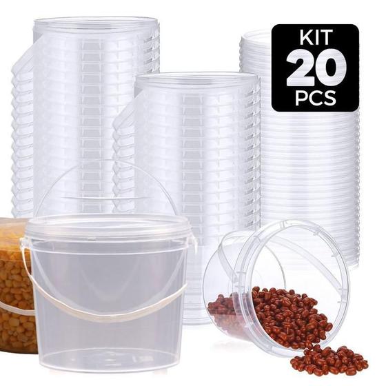 Imagem de Balde 1.8L Transparente Com Alça Reforçada 20 Pçs