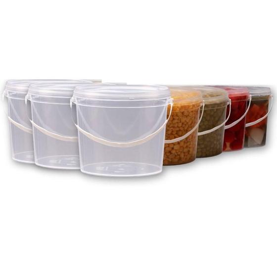 Imagem de Balde 1.8L Transparente Com Fecho Resistente 15 Pçs