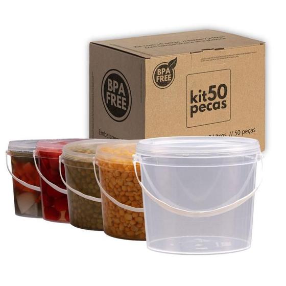 Imagem de Balde 1.8L Transparente Ideal Para Alimento 50 Pçs