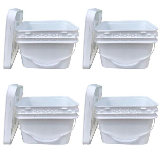 Imagem de Balde 10L Retangular para alimentos 4 Pcs