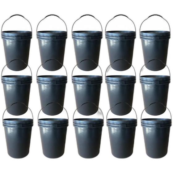 Imagem de Balde 16L Com Alça Da Cor Preta - 15 Pçs