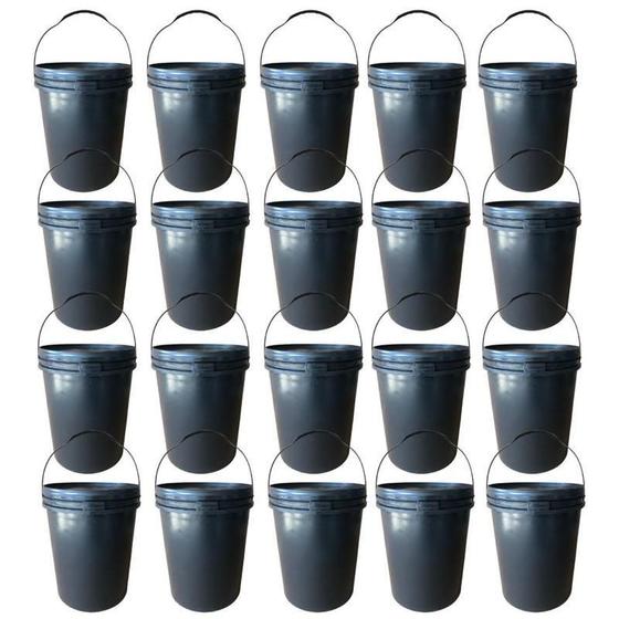 Balde 16L Tinta Predial Alça Plástica Com Tampa - 20 Pçs - Nastripack Imagem de Balde 16L Tinta Predial Alça Plástica Com Tampa - 20 Pçs