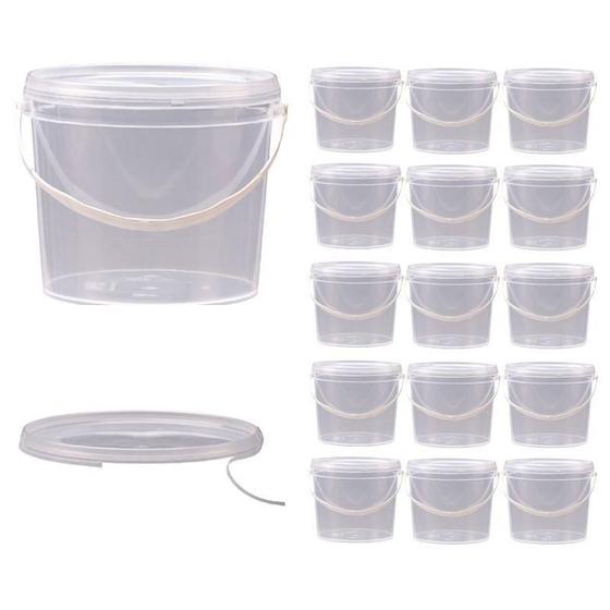 Imagem de Balde 1,8Lts Transparente Para Mantimento 15 Pçs