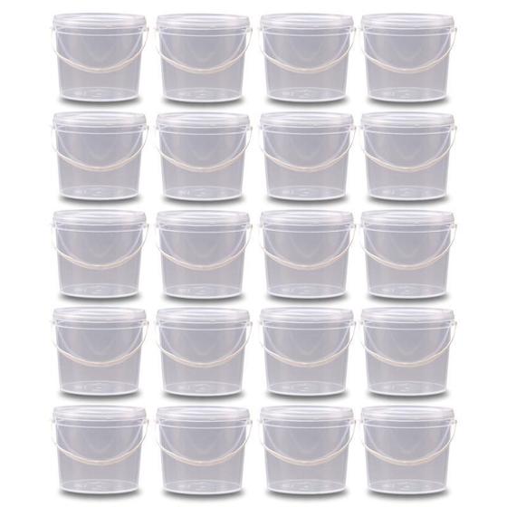 Imagem de Balde 2.2 Litros Transparente Para Iscas - Kit 20 Pçs