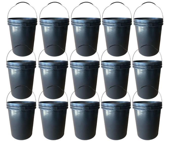 Imagem de Balde 20L Com Tampa Para Massa Corrida - 15 Pçs