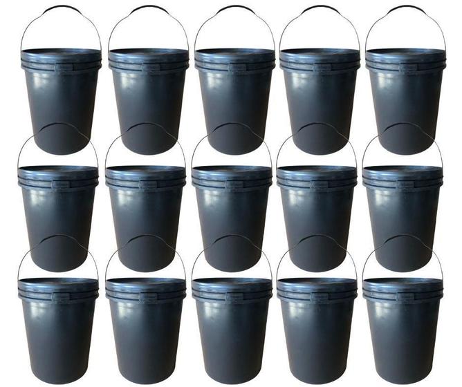 Imagem de Balde 20L Para Reciclagem Com Tampa - 15 Pçs