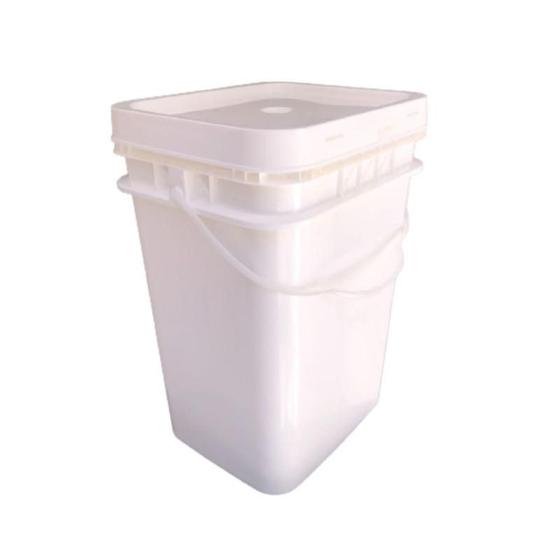 Imagem de Balde 20L Retangular Branco Kit 4 Pçs