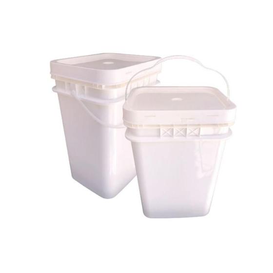 Imagem de Balde 20L Retangular c/ Tampa Lacre - BPA FREE - Branco