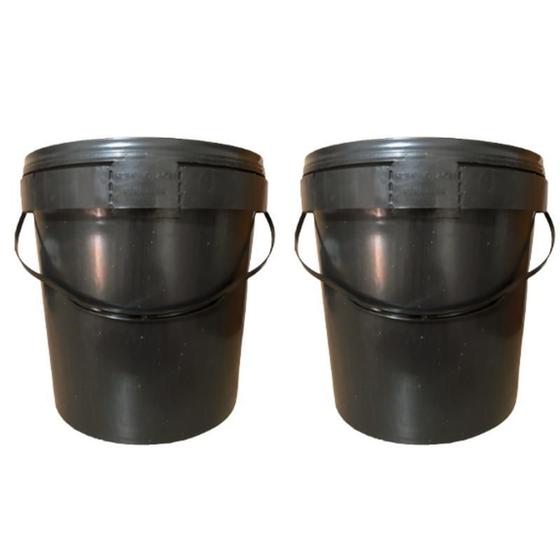 Imagem de Balde 3L Para Com Tampa Em Pr - 2 Pçs