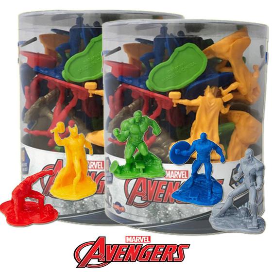 Imagem de Balde 40 Bonecos Vingadores Avengers Miniatura - Toyng