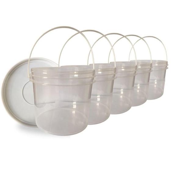 Imagem de Balde Alça Plastica Groupack Transparente 2.2L 5 Pçs