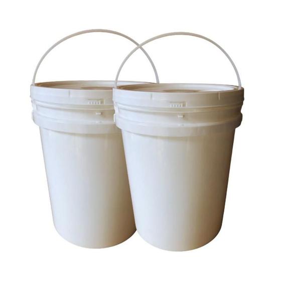 Imagem de Balde Alça Plastica Para Gelatina Branco 20 Lts - 2 Peças