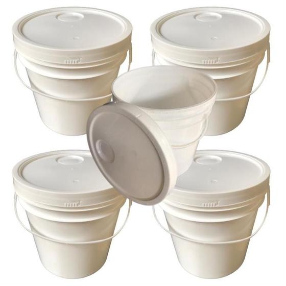 Imagem de Balde Bpa Free De 5L Com Tampa Lacre - 5 Pçs