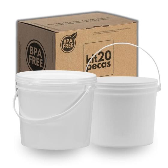 Imagem de Balde Branco 1.8L Design Moderno 20 Pçs