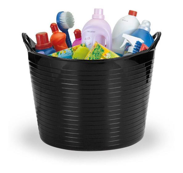 Imagem de Balde Cesto Multiuso Flexível Com Alça 15L Empilhável Preto