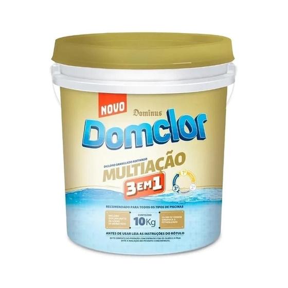 Imagem de Balde De Cloro 10 Kg Multiação 3 em 1 Domclor