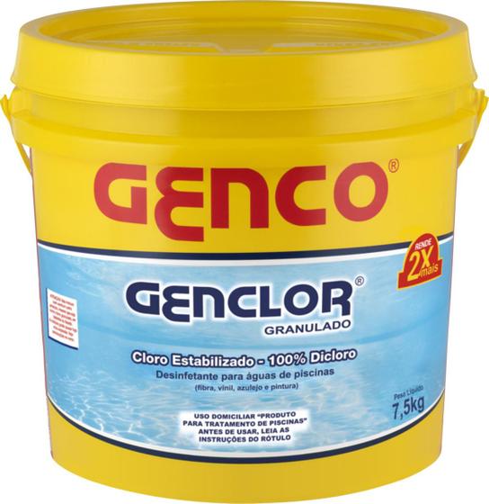 Balde de Cloro Genclor Granulado Estabilizado Genco 7,5 Kg Menor preço em Balde de Cloro Genclor Granulado Estabilizado Genco 7,5 Kg