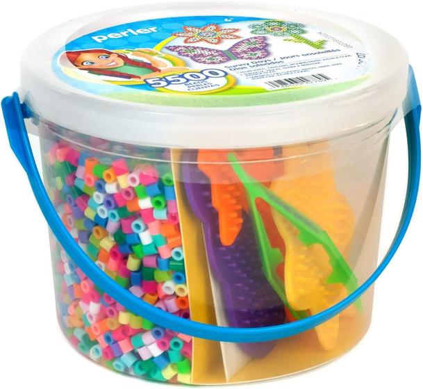 Imagem de Balde de Fuse Beads Perler Sunny Days com 5500 Unidades - Para Crianças a partir de 6 Anos