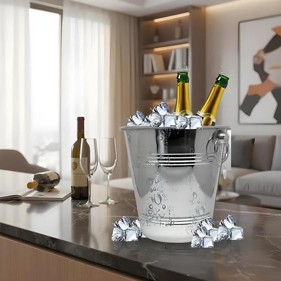 Balde de Gelo em Aço Inox Durável e Elegante - 4 Litros