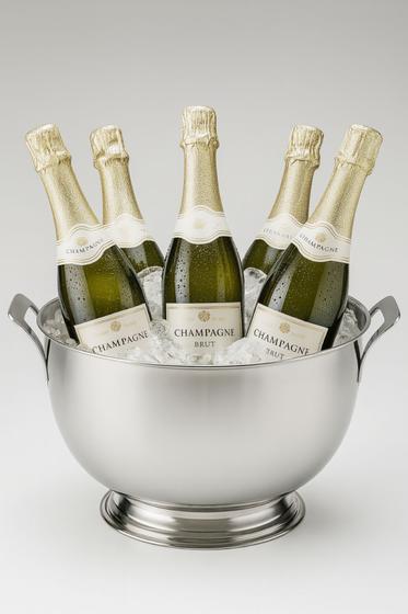 Balde De Gelo Grande 6,5 L 100% Inox Cerveja Champanheira Inox Polido Alto Brilho Premium