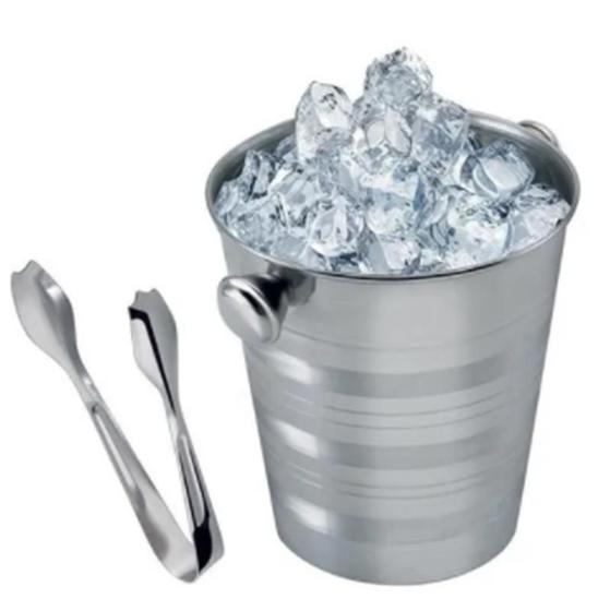 Imagem de Balde De Gelo Inox 1,1L Com Pegador Inox Para Aniversario