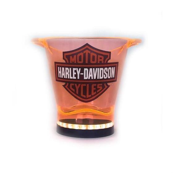 Imagem de Balde Em Acrílico Harley Davidson Laranja 4,5 L Com 2 Taças