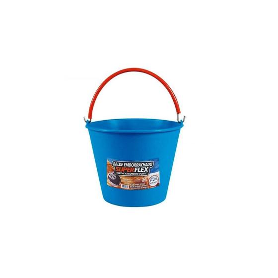 Imagem de Balde Emborrachado Azul Superflex com pegador capacidade 12 litros - Metasul