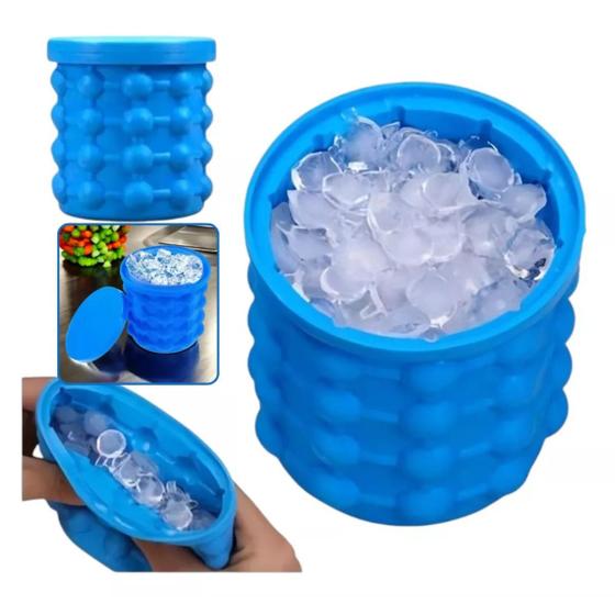 Imagem de Balde Forma Gelo Rapido Silicone Tampa Térmico Drink