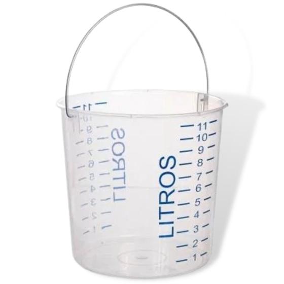Imagem de Balde Graduado Titaniumlab Transparente com alça capacidade:12 litros