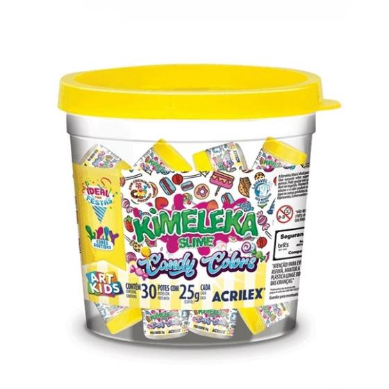 Imagem de Balde Kimeleka Slime Candy Colors Com 30 Potes 25G - Acrilex